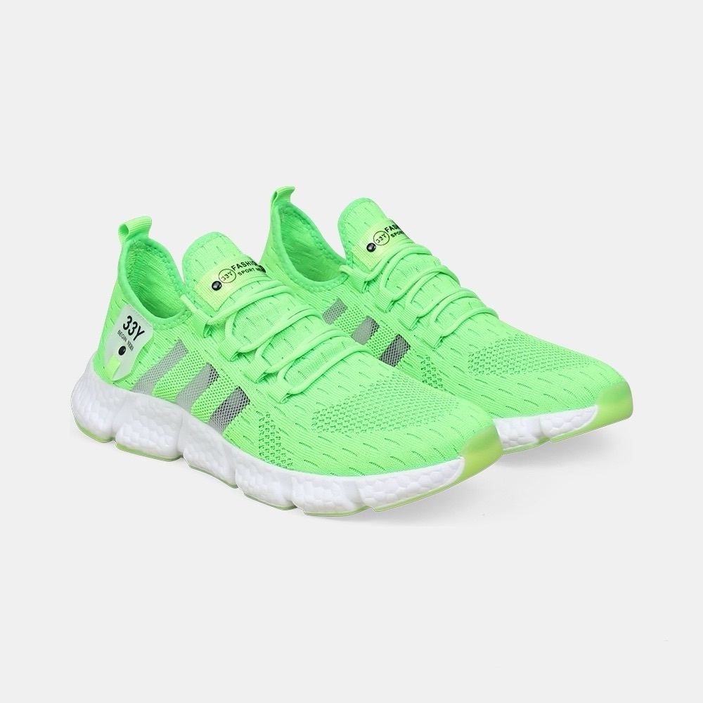 Men’s Lace Up Running Shoes, Green, US 11, Sneakers, Rubber